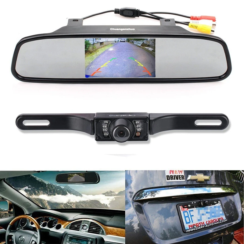 Wireless Backup Camera With Car Rearview Mirror Monitor (8)