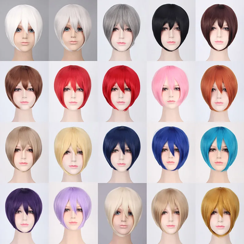 2019 New 20 Colors Black Yellow White Brown Blonde Short Cosplay