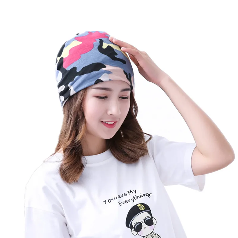  New Casual Women Cotton Hat Ladies Woman Spring Summer Thin Breathable Month Cap Women's Skullies Camouflage Wind Defensive Cap