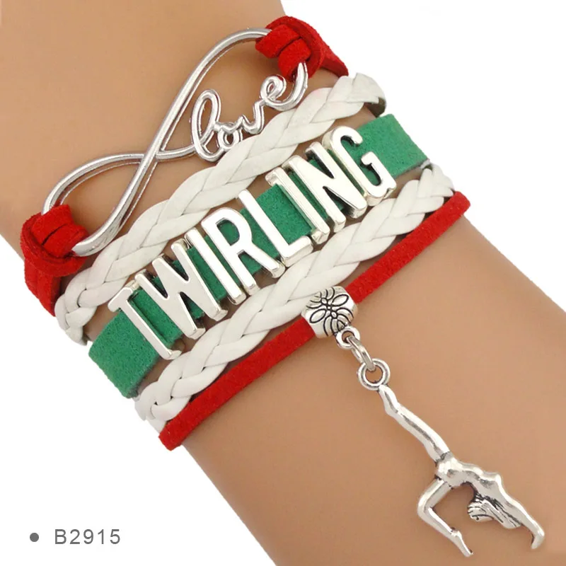 

Infinity Love Twirling Majorette Batons Gift for Twirlers Ballerina Ballet Dancers Bracelets for Women