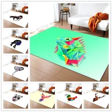 Геометрический мультфильм животных 3D принт ковер Детская гостиная игровая зона ковер детская спальня ползать ковры детская комната пол дверь коврик