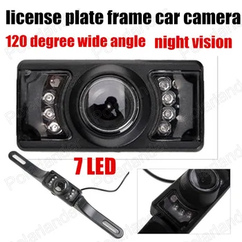 

Waterproof Long License Plate Frame Car Rear View Camera For Reverse Parking With 7 LED Night Vison 120 degree wide angle