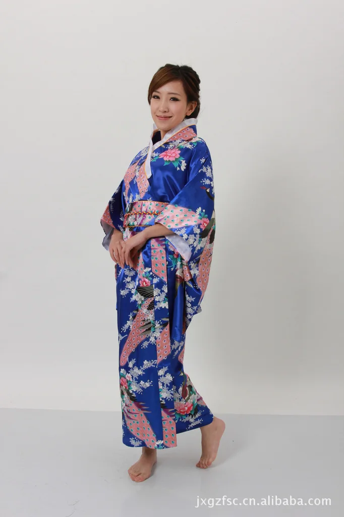 Традиционное китайское длинное платье женское атласное кимоно Халат|robe kimono|robe
