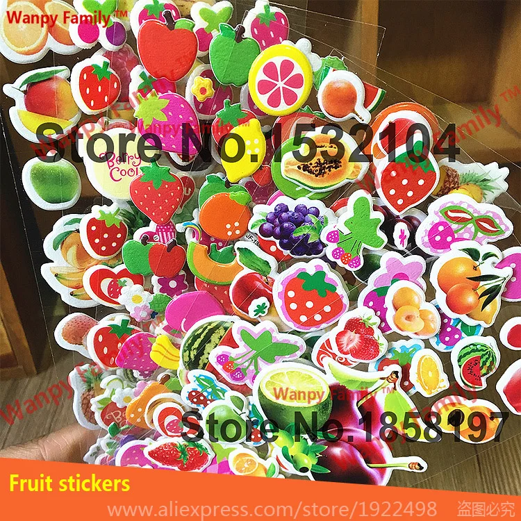 

Colorful fruit vegetable stickers,Cute Strawberry fruit stickers For Kids rooms decor stickers Childrens Toys