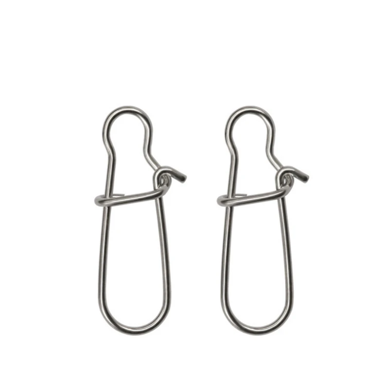 

30pcs/bag Stainless Steel Hook Fast Clip Lock Snap Swivel Solid Rings Safety Snaps Fishing Hook Connector Size 000-8 6004