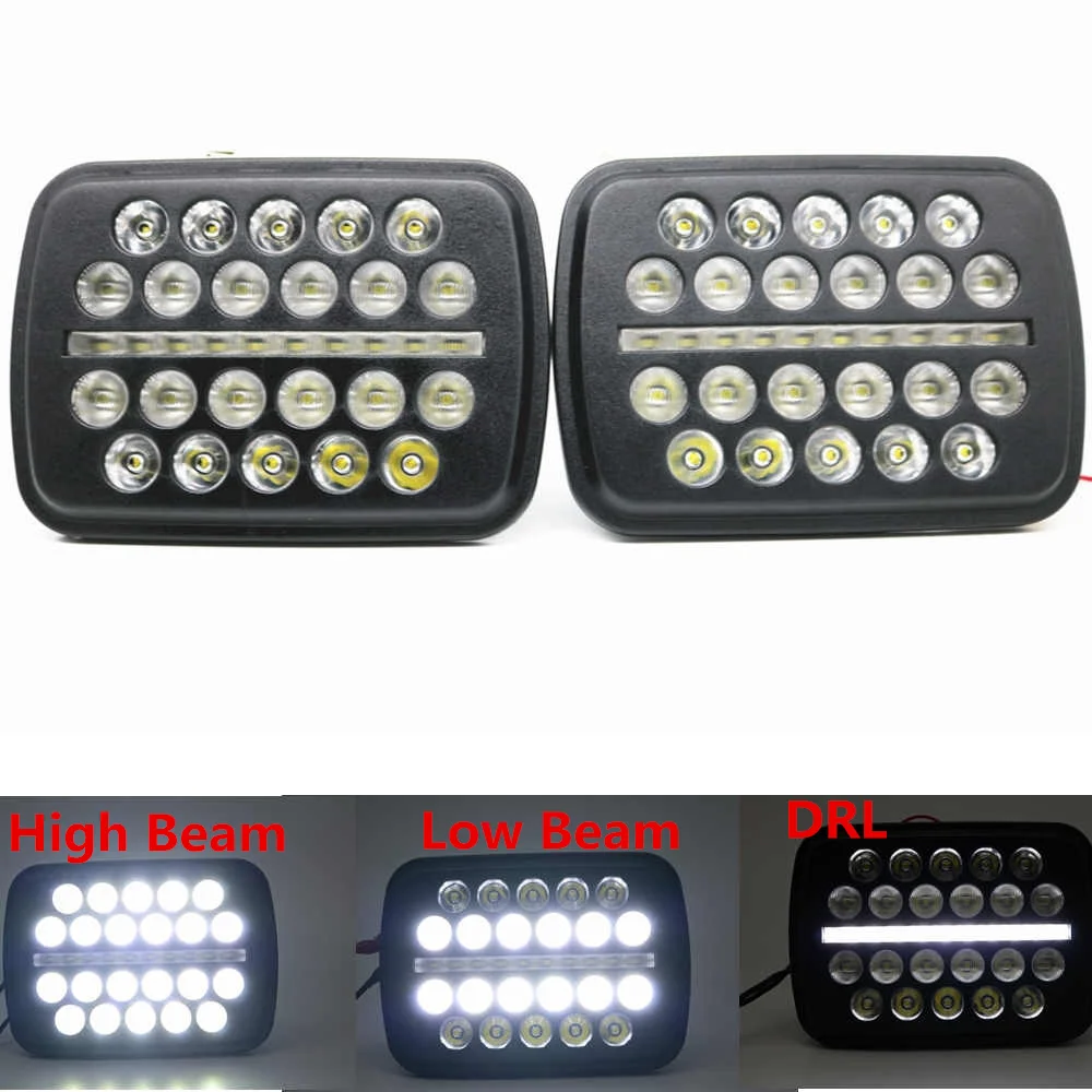 For Jeep Cherokee XJ 1984 to 2001 lamps 5x7  INCH led truck front headlight 6x7Inch square LED headlamp daymaker for jeep RXJ.B.jRRpF2g