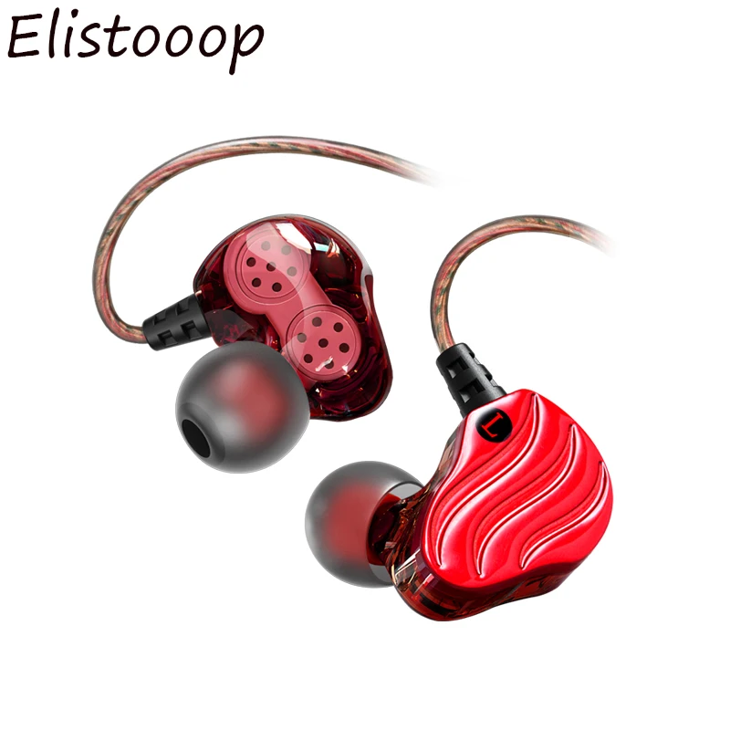 Elistooop Wired Earphones In-ear Strong Bass HIFI Sport Subwoofer Earphone with Mic for iPhone Xiaomi Huawei Samsung | Электроника