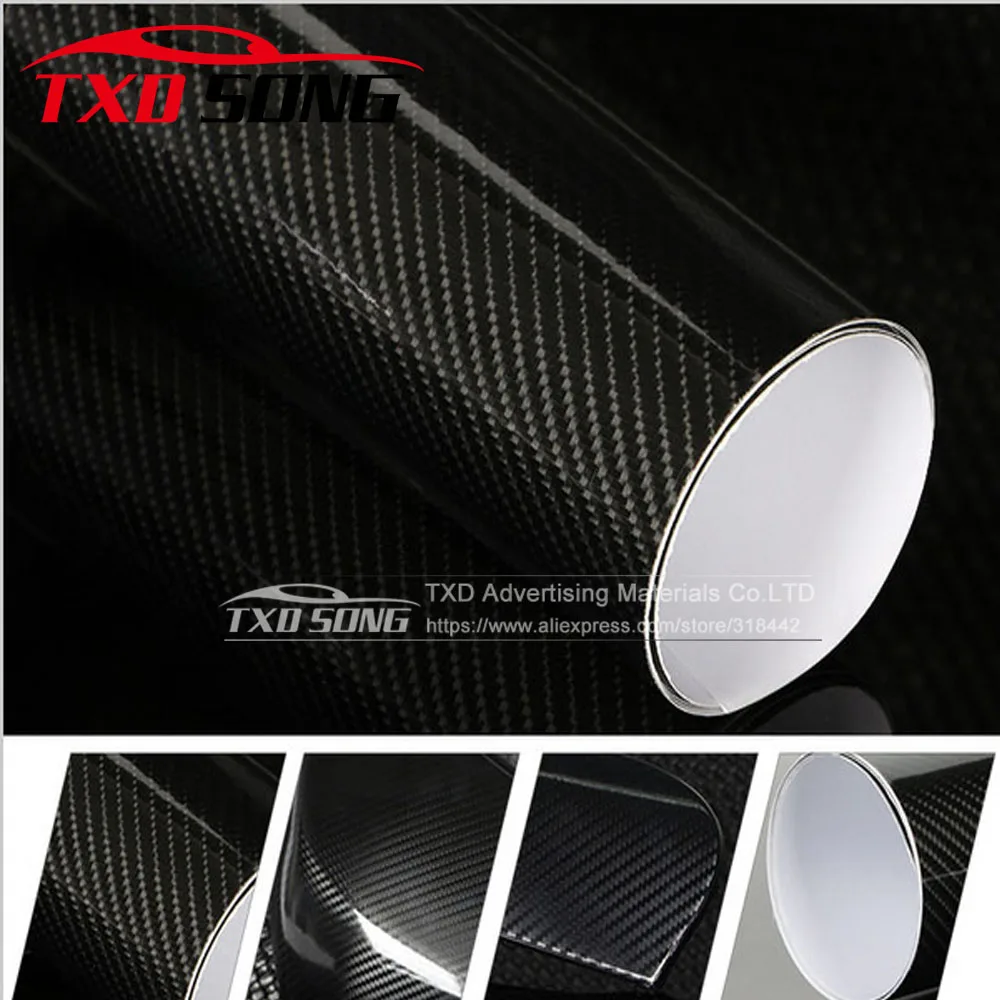 Premium High Glossy Black 5D Carbon Fiber Vinyl 5D Carbon Fibre Wrap 5D