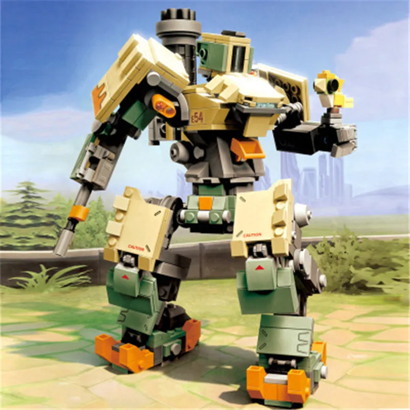Najtaniej Nowe kompatybilne Legoinglys Overwatching S1300 gry Bastion Mecha zestaw klocki dla dzieci prezenty dla dzieci cegły zabawki