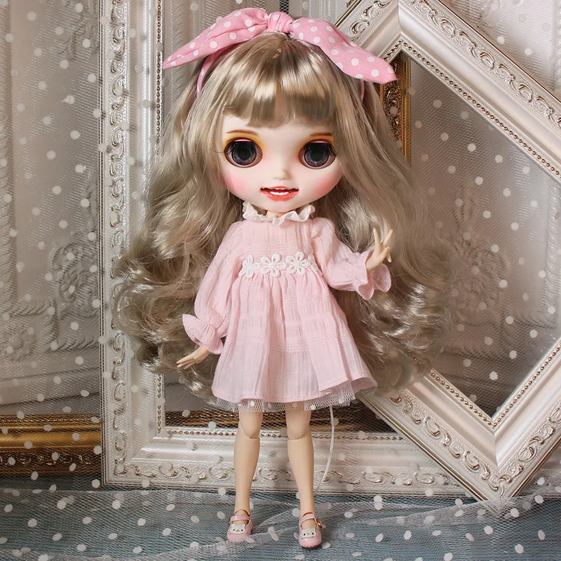 

ICY Nude Blyth Doll For Series No.BL8800 Silver hair Carved lips Smile Matte face Joint body 1/6 bjd