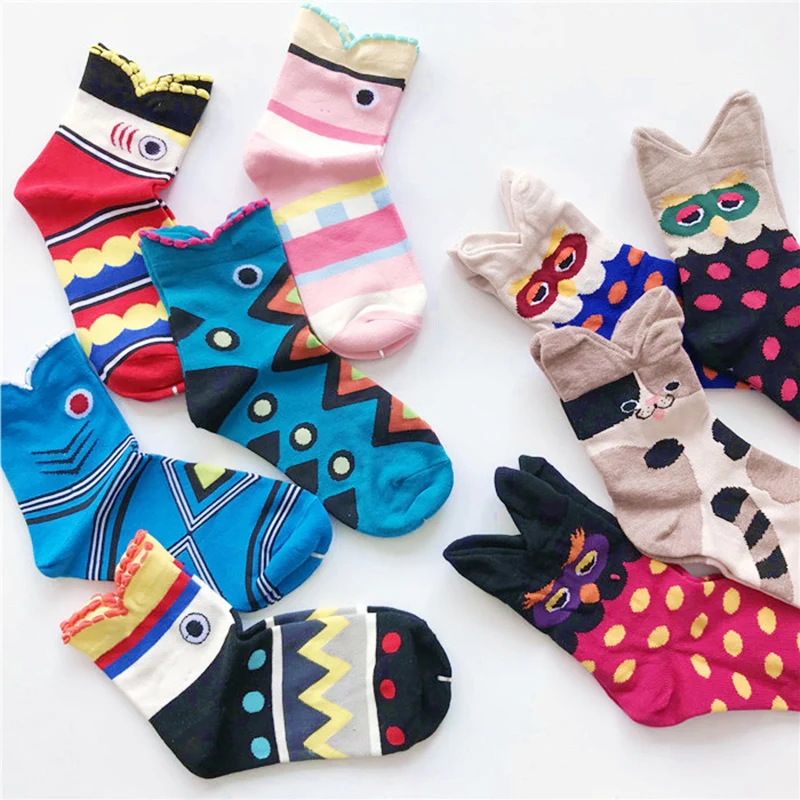 

Miracle Movie Cartoon girls cotton socks kids Batman Straight Socks Funny Fish Mouth Cartoon Socks Christmas socks for girls