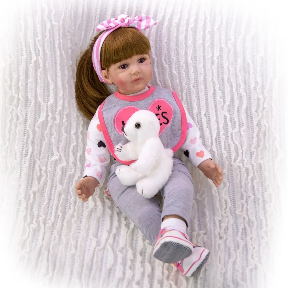 60CM big reborn toddler princess girl doll Silicone vinyl reborn dolls realista bebes reborn Bonecas child gift toys