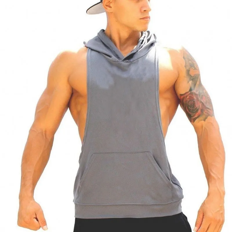 

Men'S T Shirt 2017 Summer Fashion Hooded Sling Short-Sleeved Tees Male Camisa Masculina movement T-Shirt Slim Tshirt Homme M-XXL