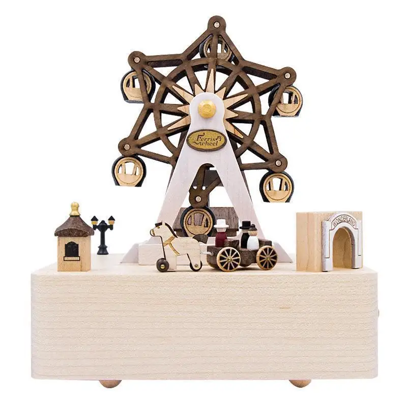 

Typewriter Karuzela Pozytywka La Land Home Decoration Accessories Wood Musica caja Musical Carousel Boite A Musique Music Box