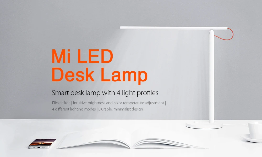 1 mi jia MJTD01YL mi умный светодиодный настольный светильник, настольная лампа Dim mi ng, светильник для чтения, WiFi, Enab, светодиодный, работает с Alexa mi Home APP, 100-240 В