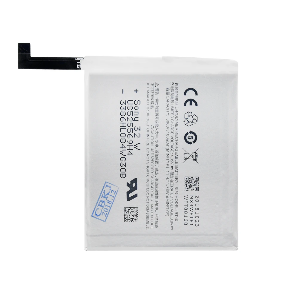 Высокое качество новая оригинальная замена MX 4 BT40 батарея для Meizu MX4 3100mAh BT 40