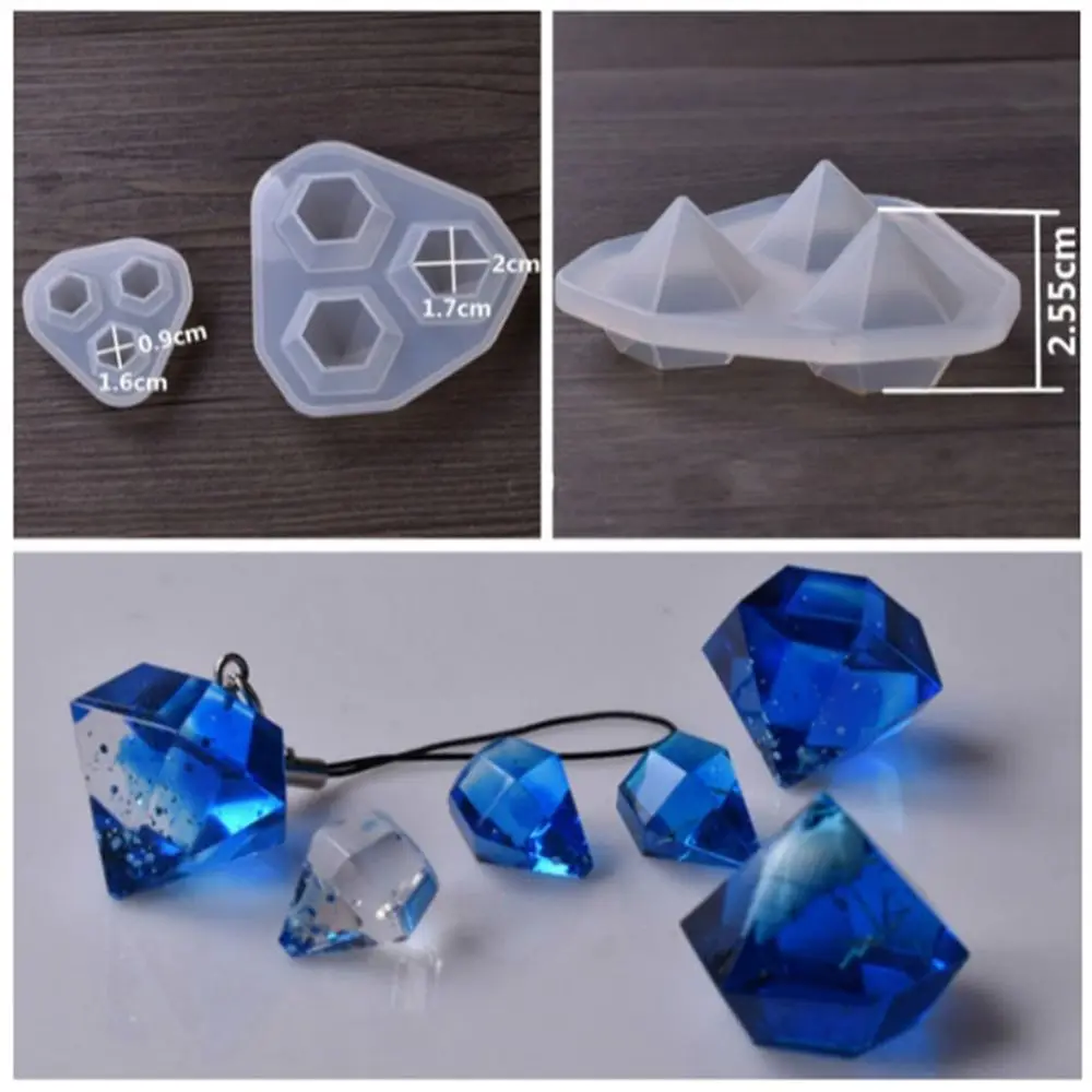 

3 In 1Transparent Silicone Mould Dried Flower Resin Decorative Craft DIY diamond Mold cutting shape molds for jewelry