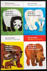 4 шт книга на английском для детей мой первый читатель мини-библиотеки: коричневый медведь, коричневый медведь, что вы видите