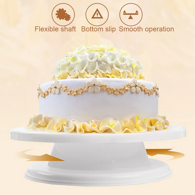 

Plastic Round Cake Turntable Rotating Decorating Anti-skid Cake Stand DIY Baking Tool Kitchen Tool Baking Supplie