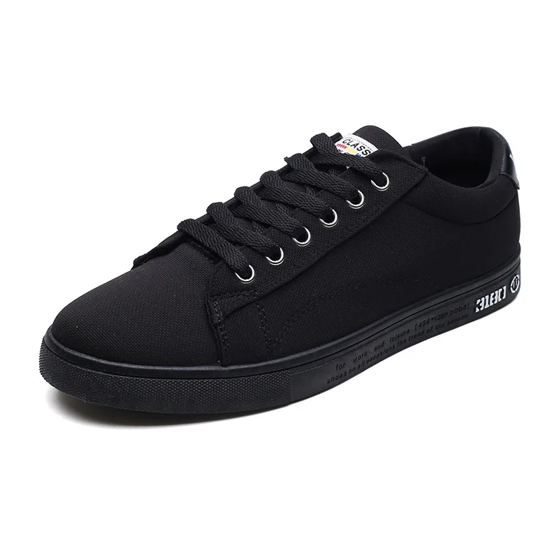 

Fashion Leisure Solid Men Canvas Shoes Sewing Spring Autumm Lace-up Flat Vulcanize Shoes Casual Flat Breathable Boys Sneakers
