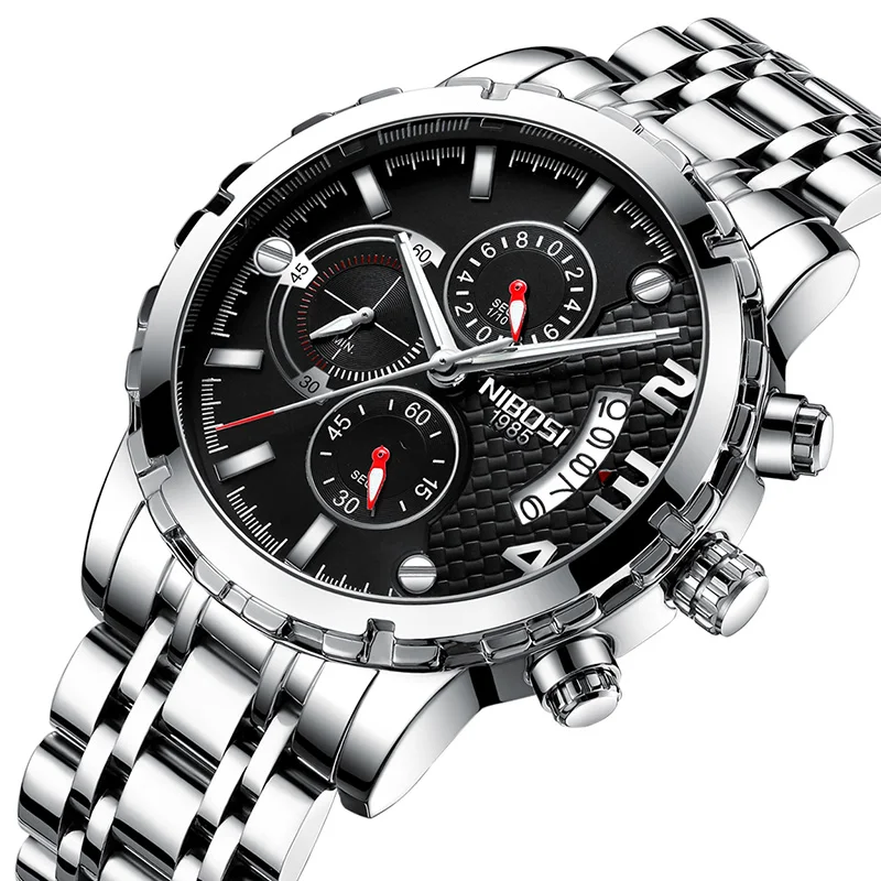 

NIBOSI Watch Men Waterproof Sport Chronograph Mens Watches Top Brand Luxury Sapphire Watch Mens 2019 Mens Watch Sport Quartz