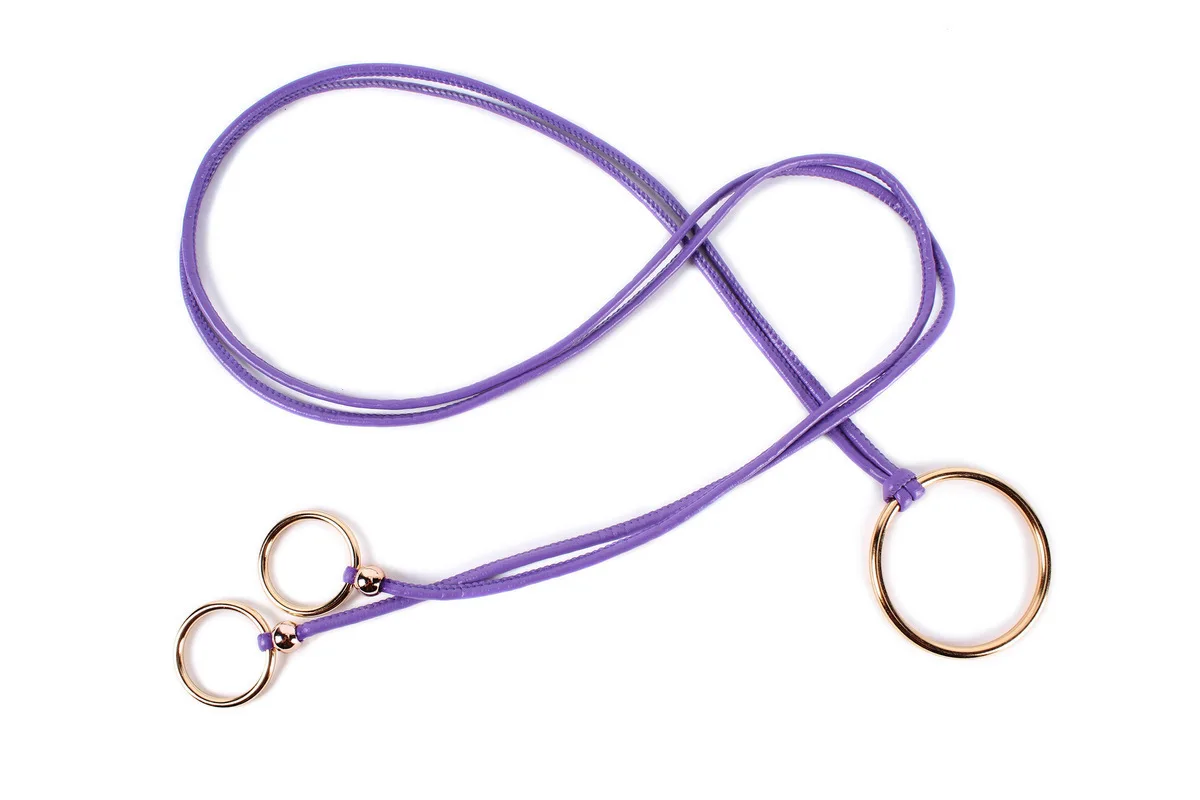 Violet Ремень женские декоративные часы Круглая застежка платья Простой круг со свитерами мех трикотажные брюки пояс Пояс Металлическая Талия цепь - Цвет: Violet