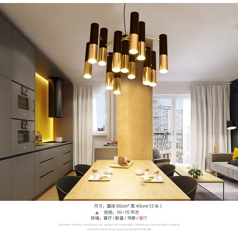 black and gold metal aluminum tube chandelier lamp Italy modern design suspension light for dinning restaurant цена black and gold metal aluminum tube chandelier lamp Italy modern design suspension light for dinning restaurant цены онлайн