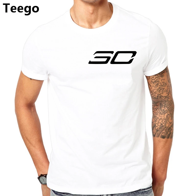 

Cotton hip hop Brand clothing Summer Casual streetwear fitness Tshirt homme tops tee Stephen Curry 30 letter print men's