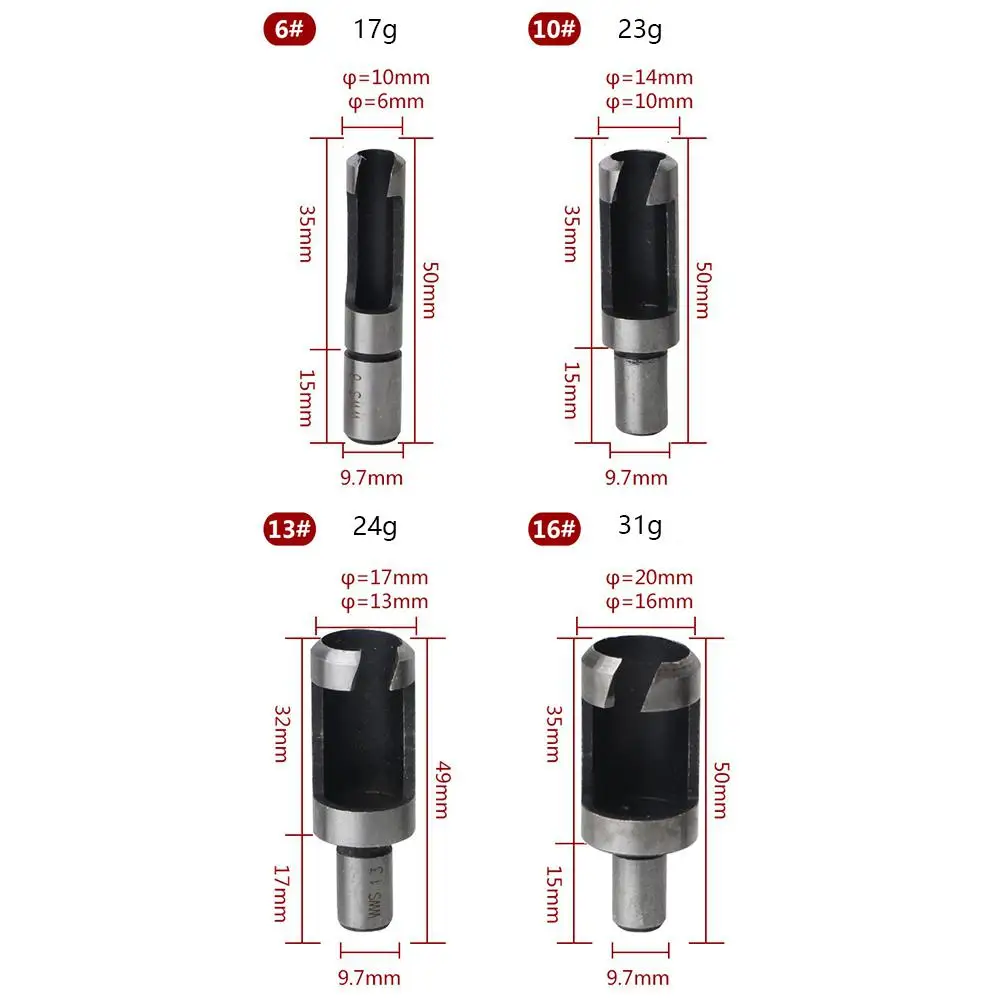 8 шт/4 шт 5/" 1/2" 3/" 1/4" стальной резак штифт дыропробивной резак сверло деревообрабатывающий инструмент