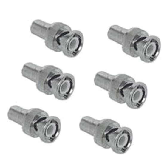 

6x Metal RCA-BNC Connectors Silver
