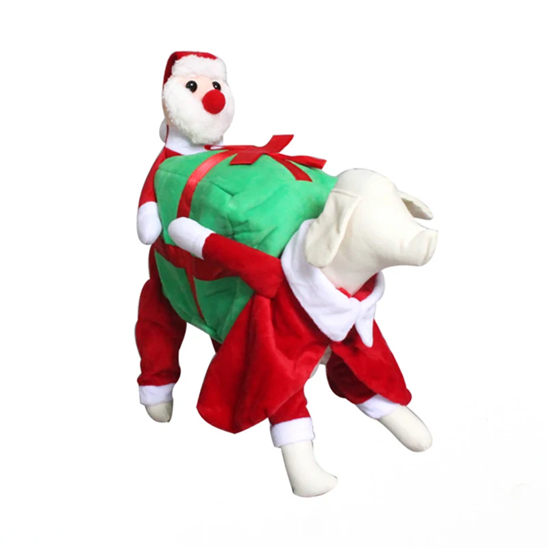 НОВАЯ РОЖДЕСТВЕНСКАЯ домашняя собака кошка костюмы Забавный костюм Санта Клауса для маленьких собак зимняя теплая одежда для щенков Чихуахуа Одежда для французских бульдогов - Цвет: RED