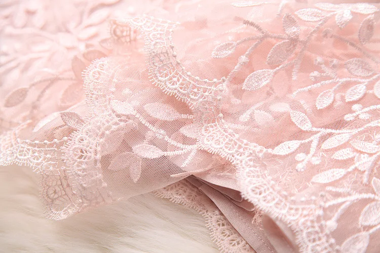 2018 Весна Высокое качество v образным вырезом до середины икры Платье Vestido вышивки