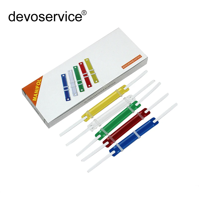 

50Pcs/Box Color Plastic Clip 8CM Financial Fixture Clips Loaded Nail Folder Loose Leaf Book Binder Office School Binding Supply