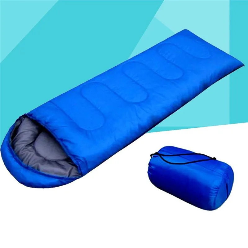 Складной спальный мешок для взрослых, Сверхлегкий спальный коврик, водонепроницаемая подушка для кровати, компрессионный мешок для путешествий, 700 г - Цвет: Синий
