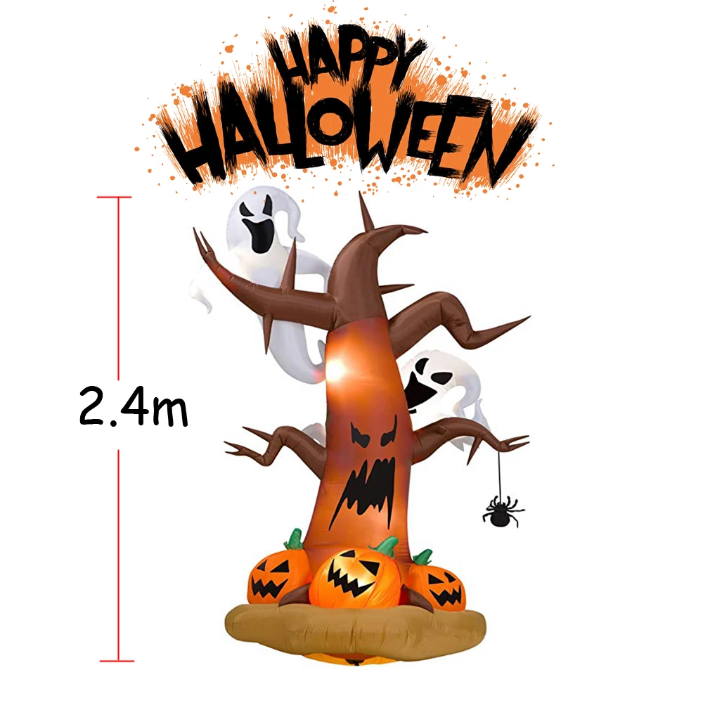 Halloween Decor 2 4m Inflatable Dead Tree With Owl Ghost And