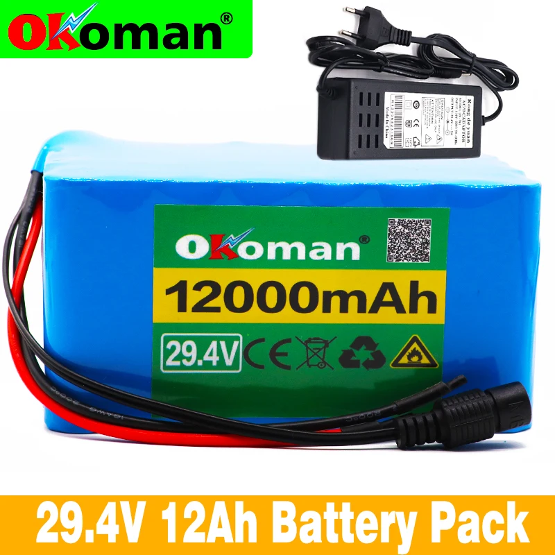 

Okoman 7S5P 29.4V 12Ah lithium ion battery pack 12000mAh scooter lightweight bicycle wheelchair battery + charger