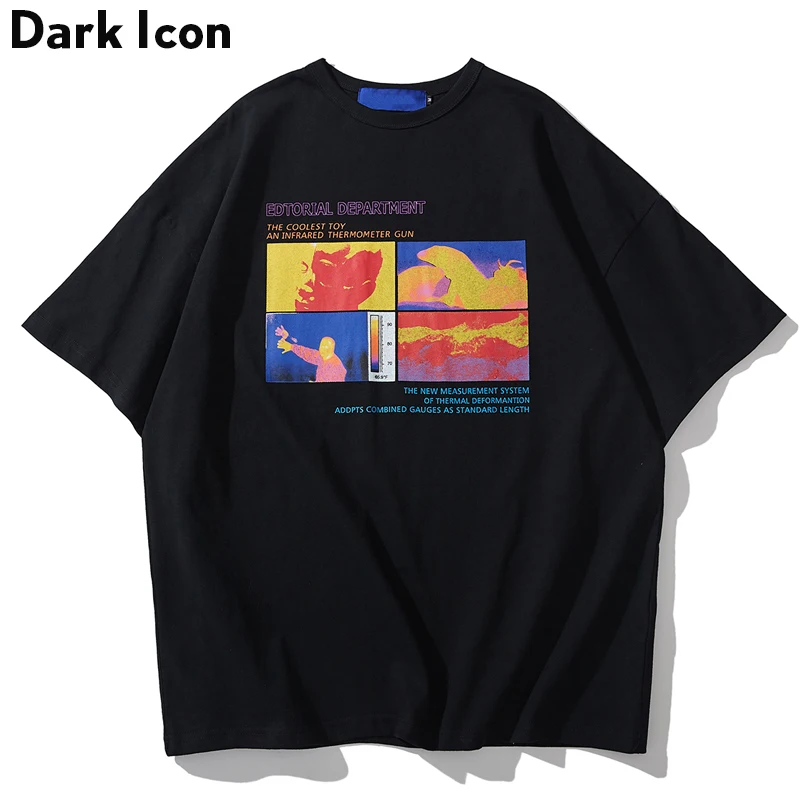 

Dark Icon Printed Hip Hop T-shirt Men Women 2019 Summer Streetwear Men's Tshirts Short Sleeve Cotton Tee Shirts Man Tops