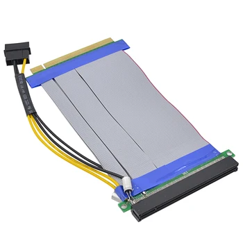 

CHIPAL 100PCS Molex Power PCI E pcie PCI-E Express 16X to 16X Riser Card Extender Ribbon Converter Extension Cable Adapter