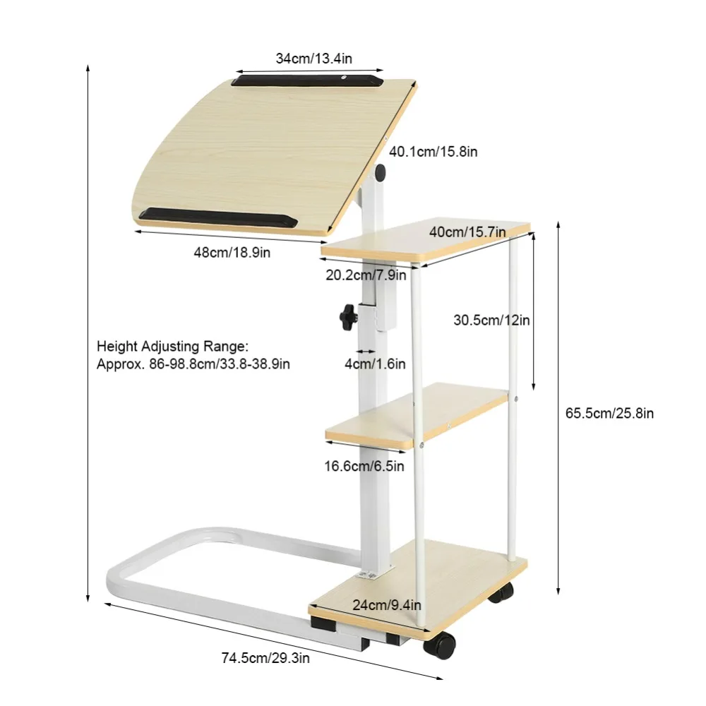 Многофункциональная Регулируемая по высоте кровать/диван-стол подставка для ноутбука компьютерный стол с колесами домашний офисный угловой стол