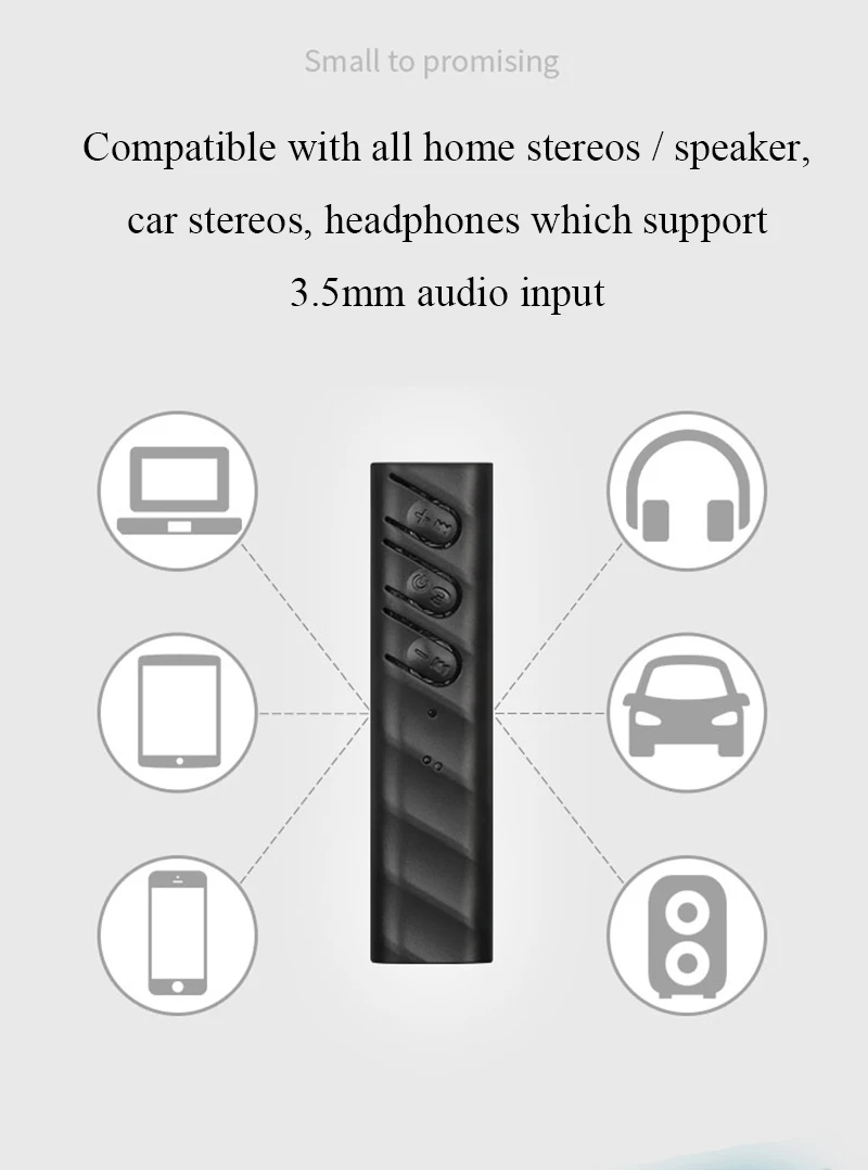 Беспроводной Bluetooth Aux аудио приемник адаптер Bluetooth4.2 Handsfree Car Kit 3,5 мм Aux Bluetooth Hands Free Music Receiver