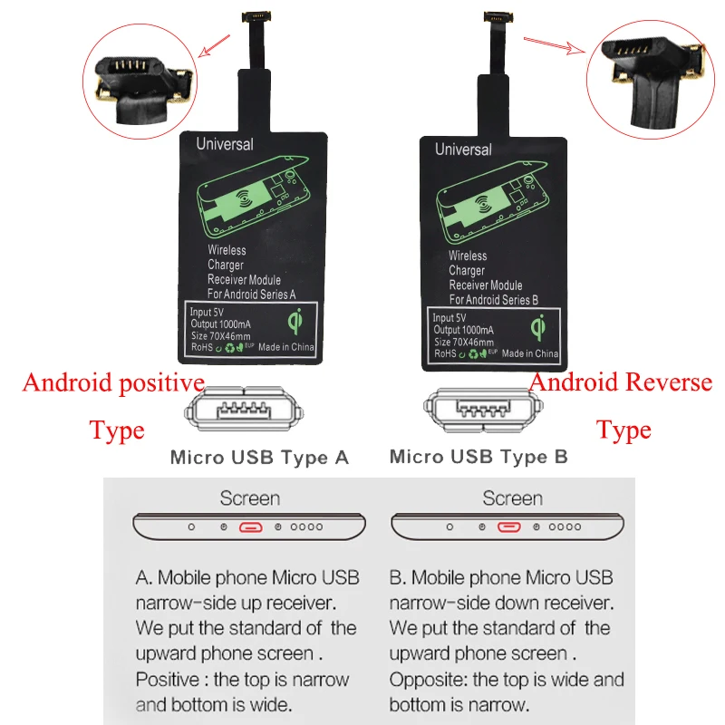 Qi Беспроводное зарядное устройство приемник модуль для Смарт зарядки адаптер рецептор для iphone 5s 6s 6p 7P для samsung xiaomi