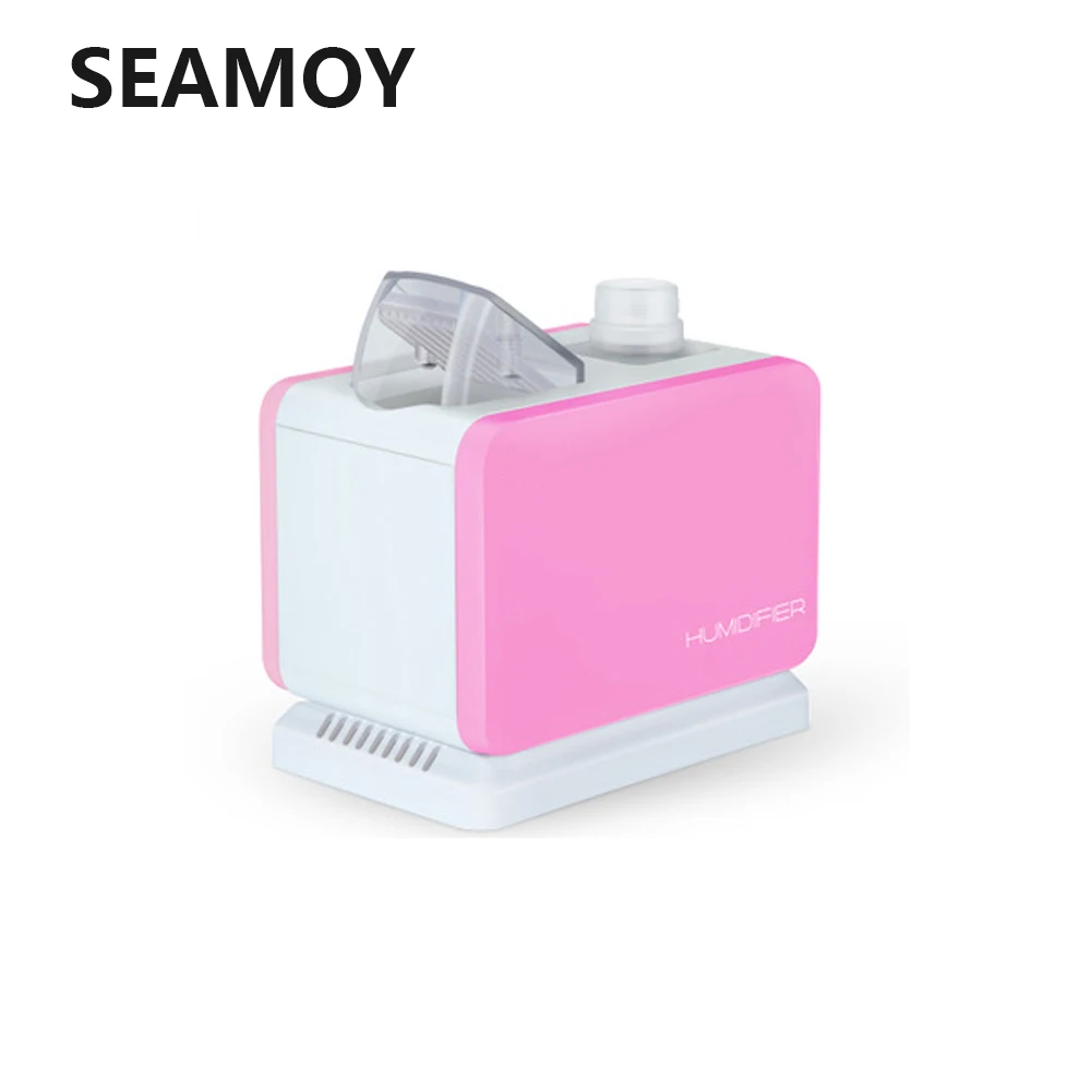 Seamoy мини увлажнитель, бутылка для воды, маленький настольный офисный паровой диффузор, распылитель тумана, фоггер для рабочего стола, офиса, персонального увлажнения воздуха - Цвет: Розовый