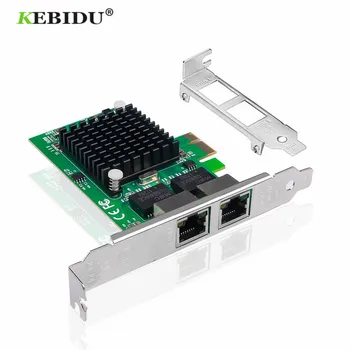 

KEBIDU Gigabit Ethernet 10/100/1000M Dual RJ-45 PCI Express 1000Mbps PCI-E Network Card LAN Adapter Converter PCI-E Network Card