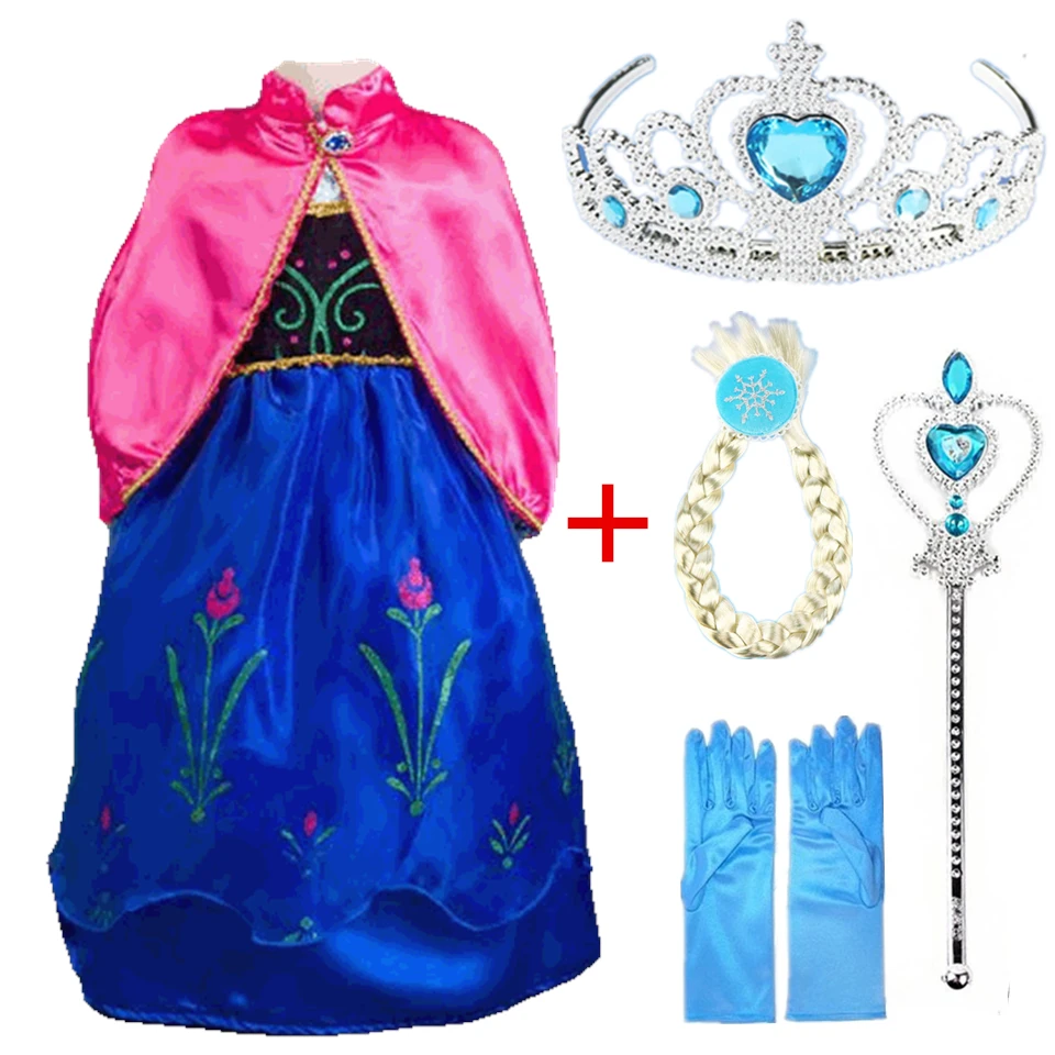 Платье Диснея из мультфильма «Холодное сердце»; Детский карнавальный костюм принцессы Анны, Эльзы, Софии; маскарадный костюм Снежной Королевы; сказочная накидка для маленьких девочек; Vestido infantil