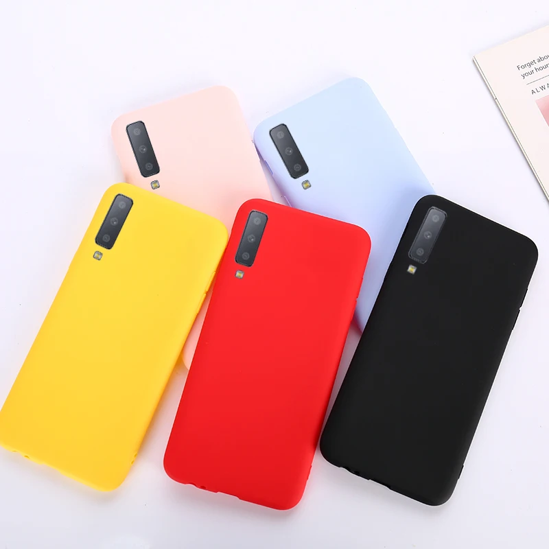 Чехол для Samsung Galaxy A7 2018 Оригинальный жидкий силиконовый защитный резиновый чехол