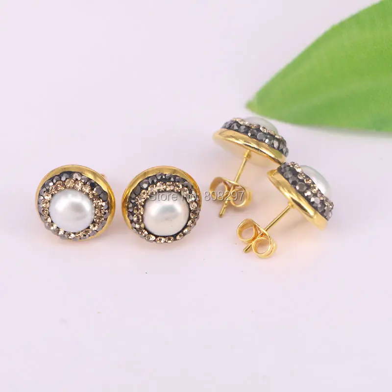 Женские серьги пусеты с жемчугом 10 пар|new style|earrings with pearlsearrings rhinestone |