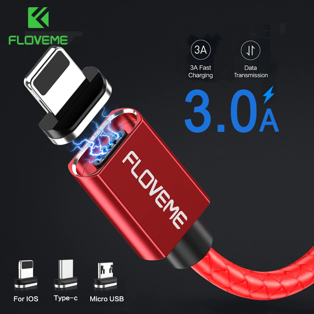 FLOVEME 3A Магнитный Micro USB кабель для iPhone samsung usb type C Быстрая зарядка передачи данных
