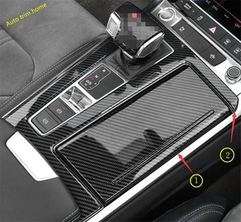 

Lapetus Car Gear Shift Gearshift Box Stalls Panel Cover Trim Fit For Audi A6 C8 2019 2020 ABS Matte / Carbon Fiber Look