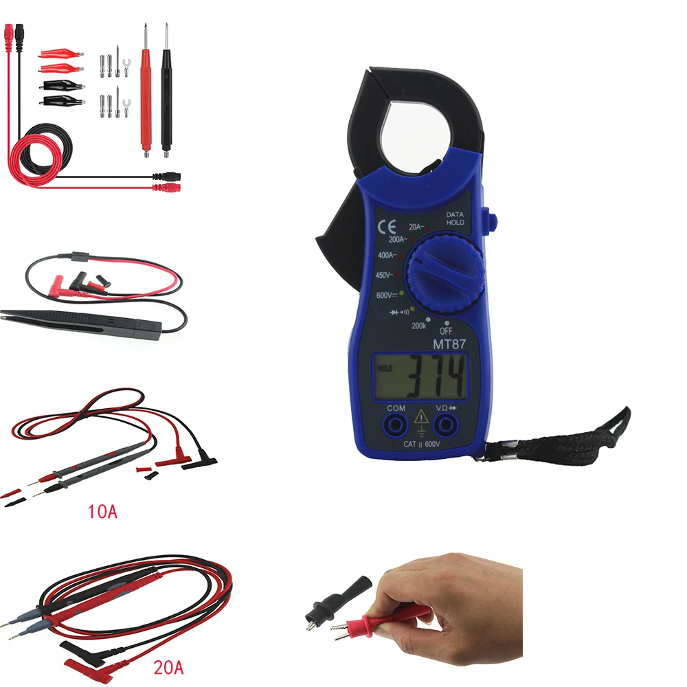

Digital Multimeter Alligator Crocodile Test Lead Clamps Voltage Test Clip Clamps Probes for Mt87 Clamp Meter Multimeter Tester