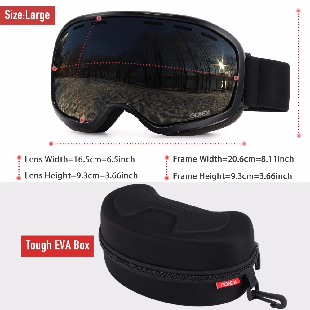 Gonex 2019 otg óculos de esqui snowboard